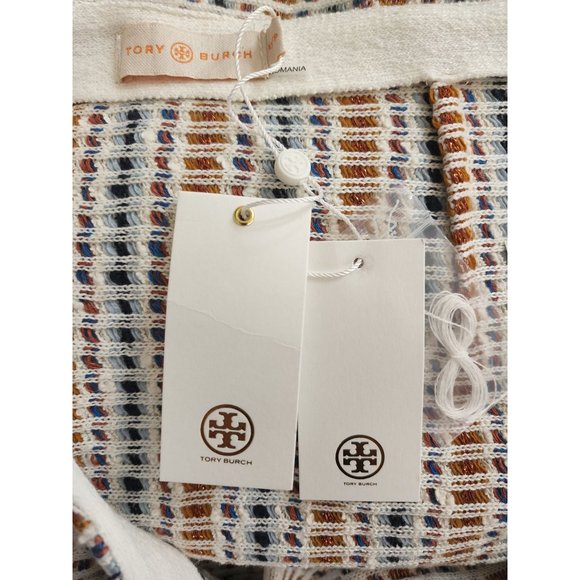 Tory Burch NWT Fringe Metallic Skirt Short Holiis Skirt Extra Small XS - Picture 7 of 8